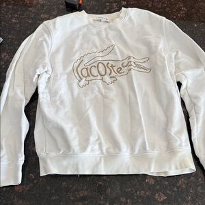 Lacoste Cream Sweatshirt with Crocodile Logo